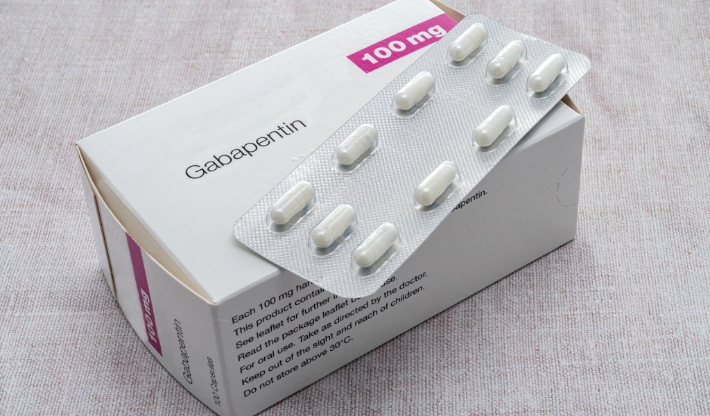 box of gabapentin medication used in addiction treatment